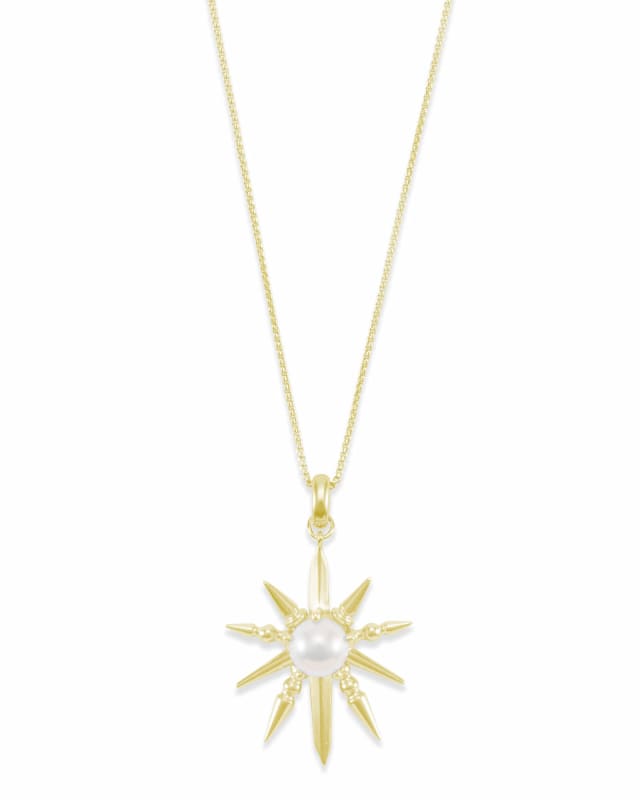 Sunburst With Pearl Charm Necklace Set image number 0.0